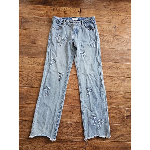 Austin Landing Rare Cross Jeans With Studded Trim Size 3 Equestrian Cowgirl - Picture 1 of 13